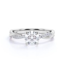 Round Cut Diamond Twisted Anniversary Ring For Women