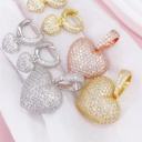 Round Cur Diamond Pendant And Drop Dangle Earrings Set For Women