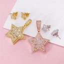 Round And Baguette Cut Diamond Pendant And Earrings For Women