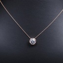 Round Cut Diamond Bezel Necklace For Women