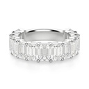  Emerald Cut Diamond Semi Eternity Wedding Band For Women