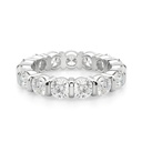 Round Cut Diamond Bar Set Full Eternity Wedding Band For Women