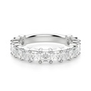  Asscher Cut Diamond Semi Eternity Wedding Band For Women