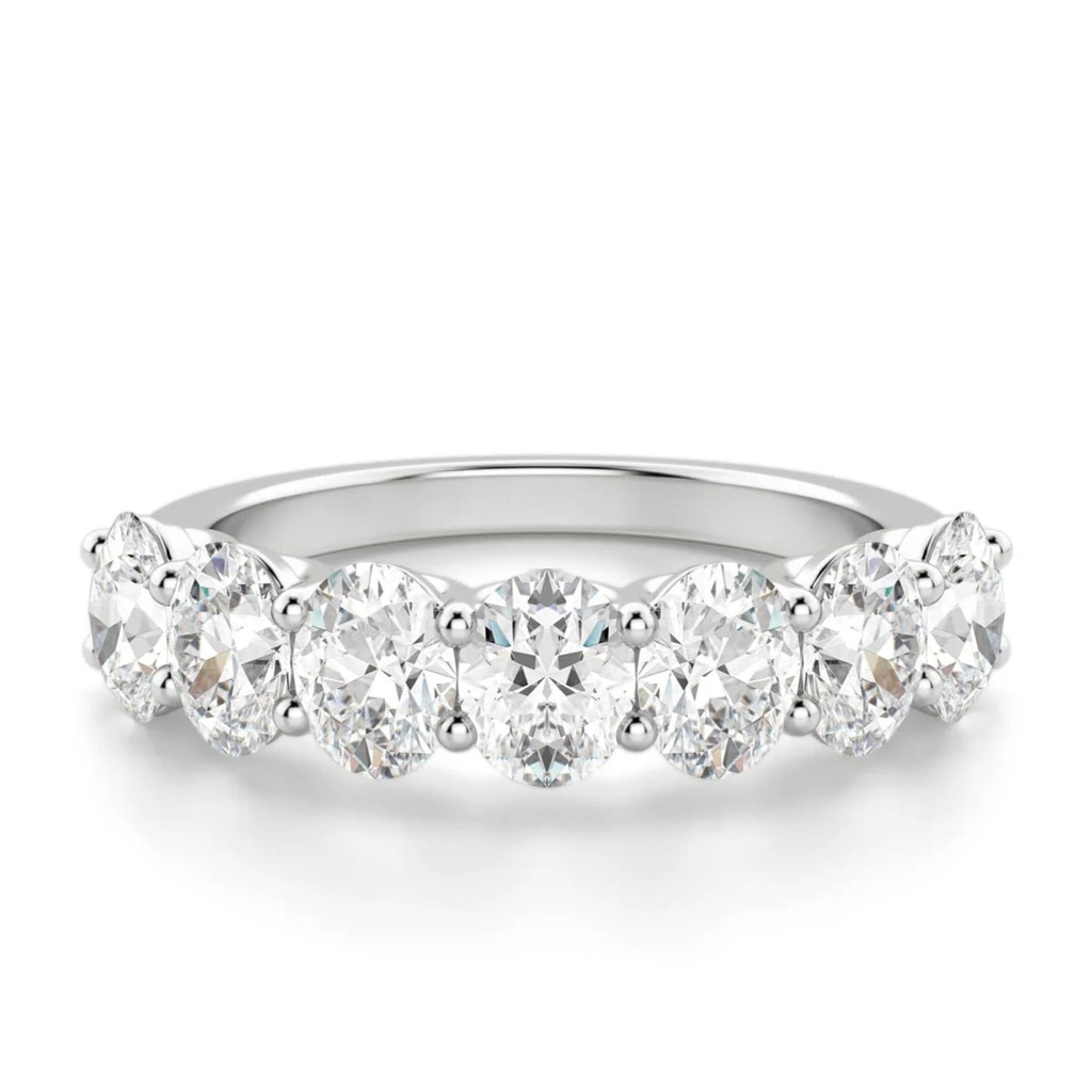 Oval Cut Diamond Seven Stone Wedding Band for Women's