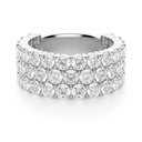 Round Cut Diamond Bold Pave Set Semi Eternity Wedding Band For Women
