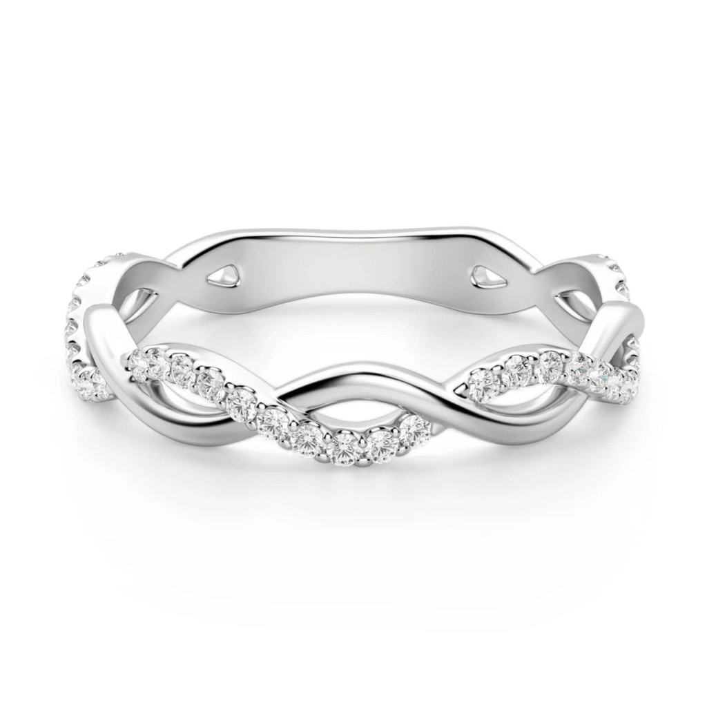 Round Cut Diamond Infinity Twisted Eternity Wedding Band For Women