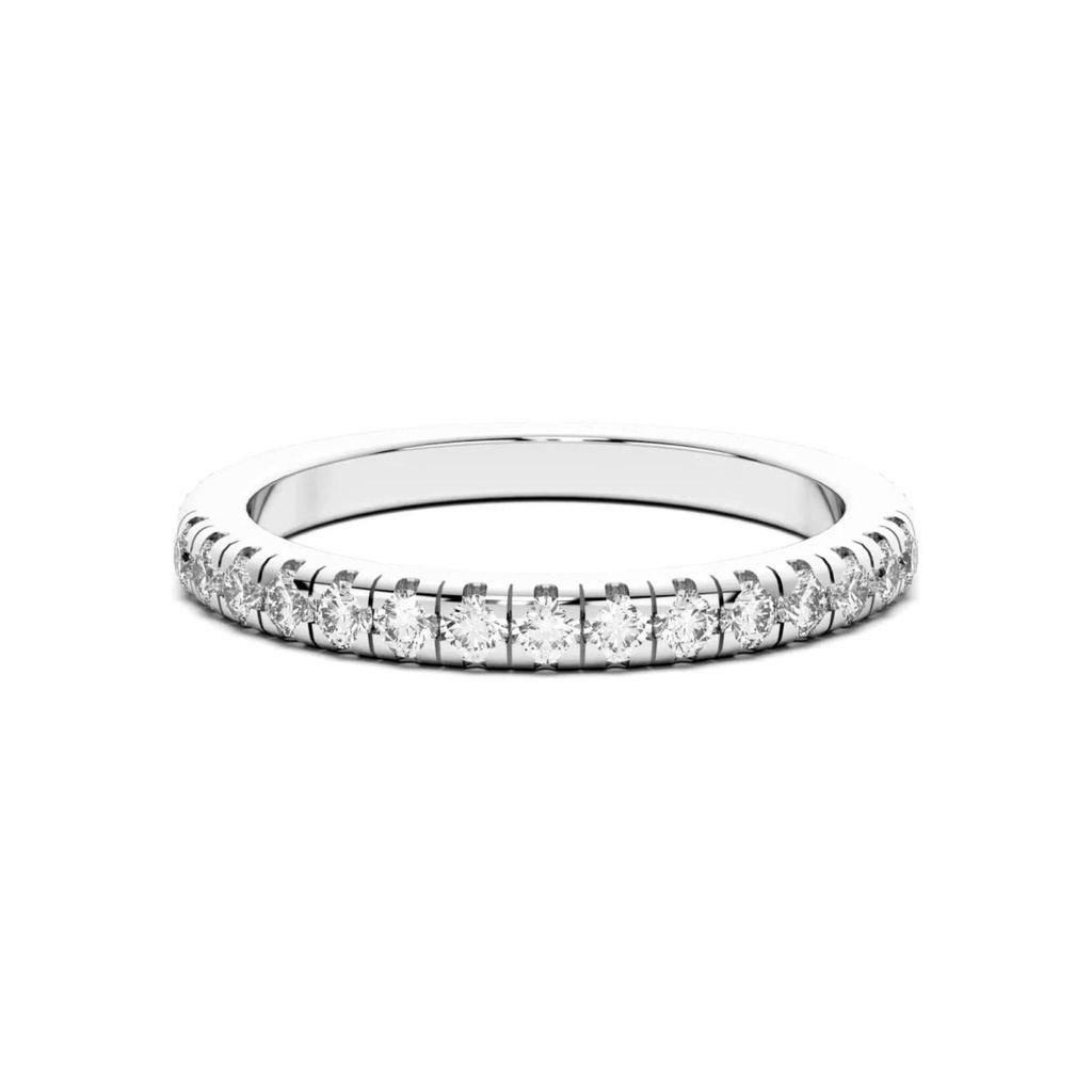 Round Cut Diamond Half Eternity Wedding Band for Women