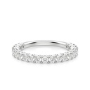Round Cut Diamond Scallop Set Semi Eternity Wedding Band For Women