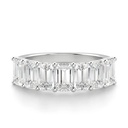 Emerald Cut Diamond Seven Stone Matching Wedding Band For Women