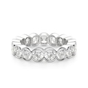 Round Cut Diamond Half Bezel Set Full Eternity Wedding Band For Women 