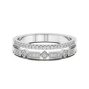 Round Cut Diamond Two Row Matching Wedding Band For Women