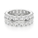 Round Cut Diamond Double Row Eternity Wedding Band For Women