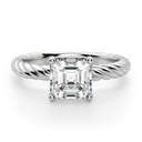  Asscher Cut Fiji Set Solitaire Engagement Ring For Women