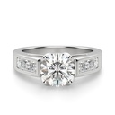 Round Cut Diamond Channel Set Engagement Ring For Women