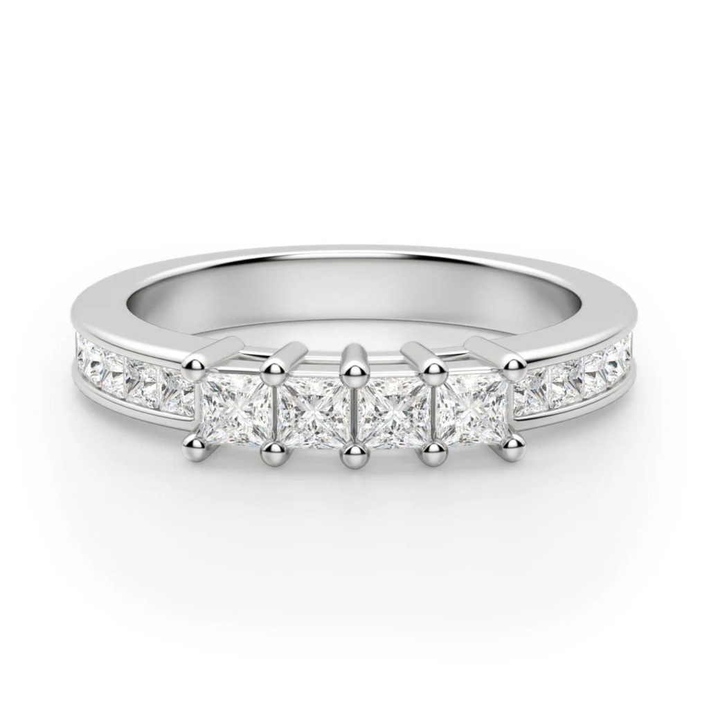 Princess Cut Diamond Wedding Eternity Band for Women