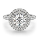 Round Cut Diamond Double Halo Engagement Ring for Women