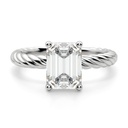  Emerald Cut Diamond Fiji Set Solitaire Engagement Ring For Women