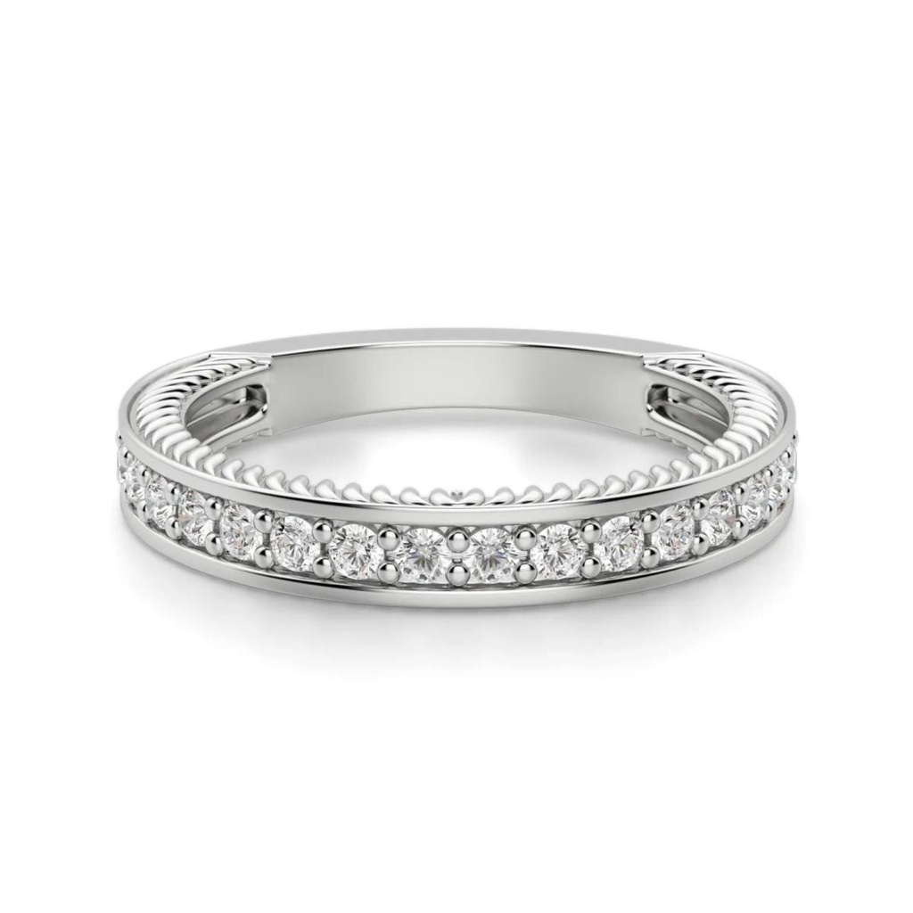  Round Cut Diamond Art Deco Wedding Eternity Band For Women