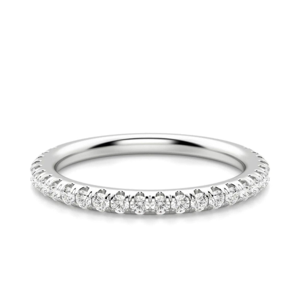 Round Cut Diamond Semi Eternity Matching Wedding Band For Women