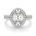 Oval Cut Diamond Hidden Halo Engagement Ring For Women