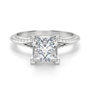 Princess Cut Diamond Knife Edge Split Shank Anniversary Ring for Women