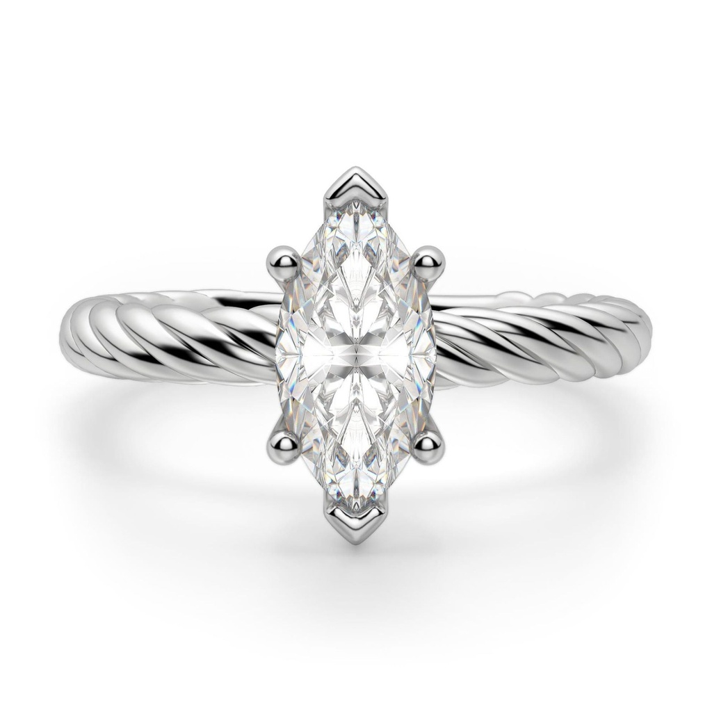 Marquise Cut Diamond Fiji Set Solitaire Engagement Ring For Women