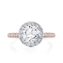  Round Cut Diamond Cathedral Halo Engagement Ring for Women