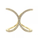  Round Cut Diamond Double Row Unique Curved Band  For Women