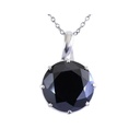  Round Cut Diamond Solitaire Prong Setting Black Diamond Pendant For Women
