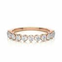 Round Cut Basket Setting Diamond Half Eternity Band For Women
