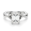 Emerald Cut Twisted Moissanite Engagement Ring