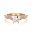  Round Cut 6 Prong Diamond Engagement Ring With Side Accents For Women