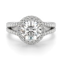 Brilliant Round Cut Halo Moissanite Engagement Ring