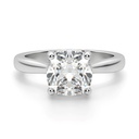 Hidden Halo Cushion Cut Moissanite Engagement Ring