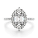 Oval Cut Halo Moissanite Engagement Ring