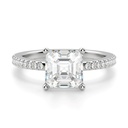 Asscher Cut Basket Set Moissanite Engagement Ring