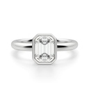 Bezel Set Emerald Cut Solitaire Engagement Rings
