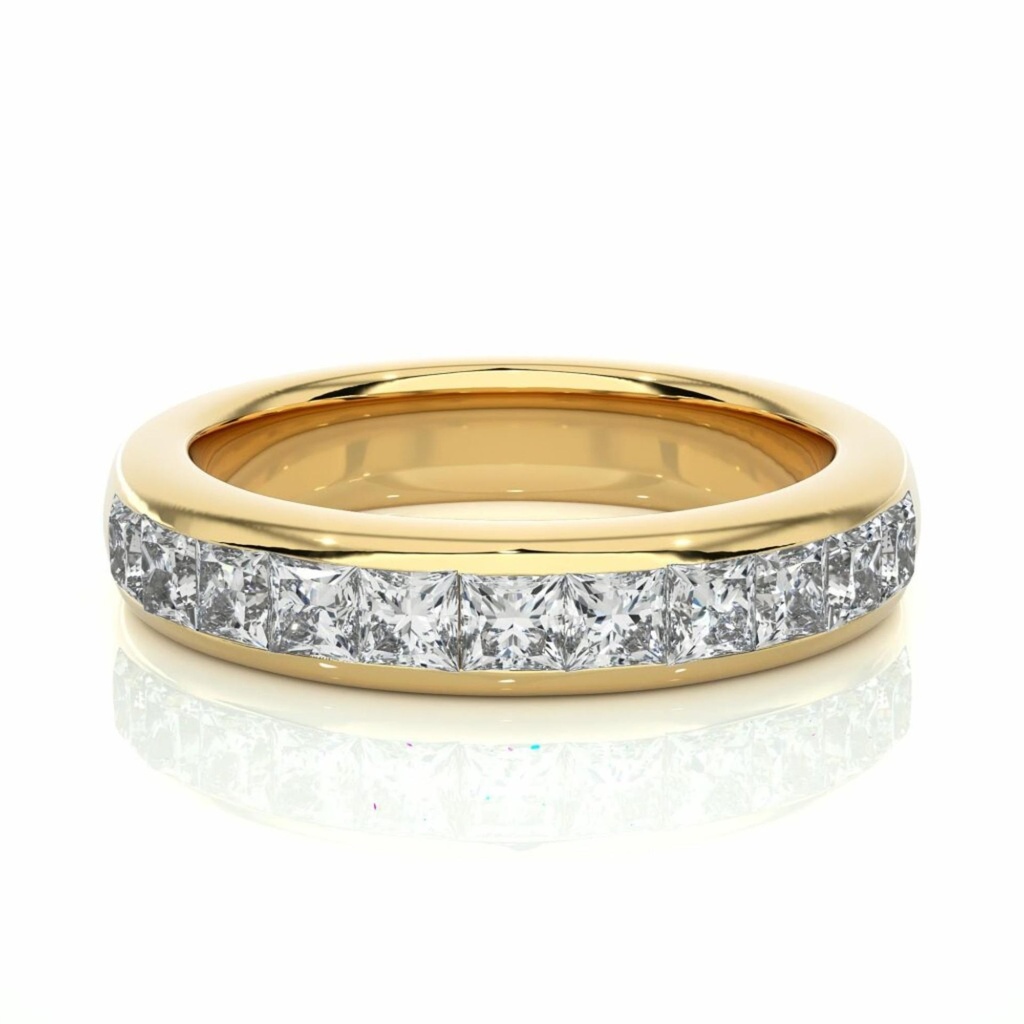  Princess Cut Channel Setting Diamond Eternity Wedding Band For Women