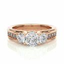  Round Cut Diamond 3 Stone Engagement Ring With Accents For Women
