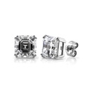 Moissanite Asscher Cut Push Back Stud Earrings