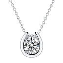  Bezel Set Round Cut Moissanite Solitaire Pendant