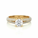  Round Cut Diamond Split Shank Prong Setting Anniversary Ring For Women