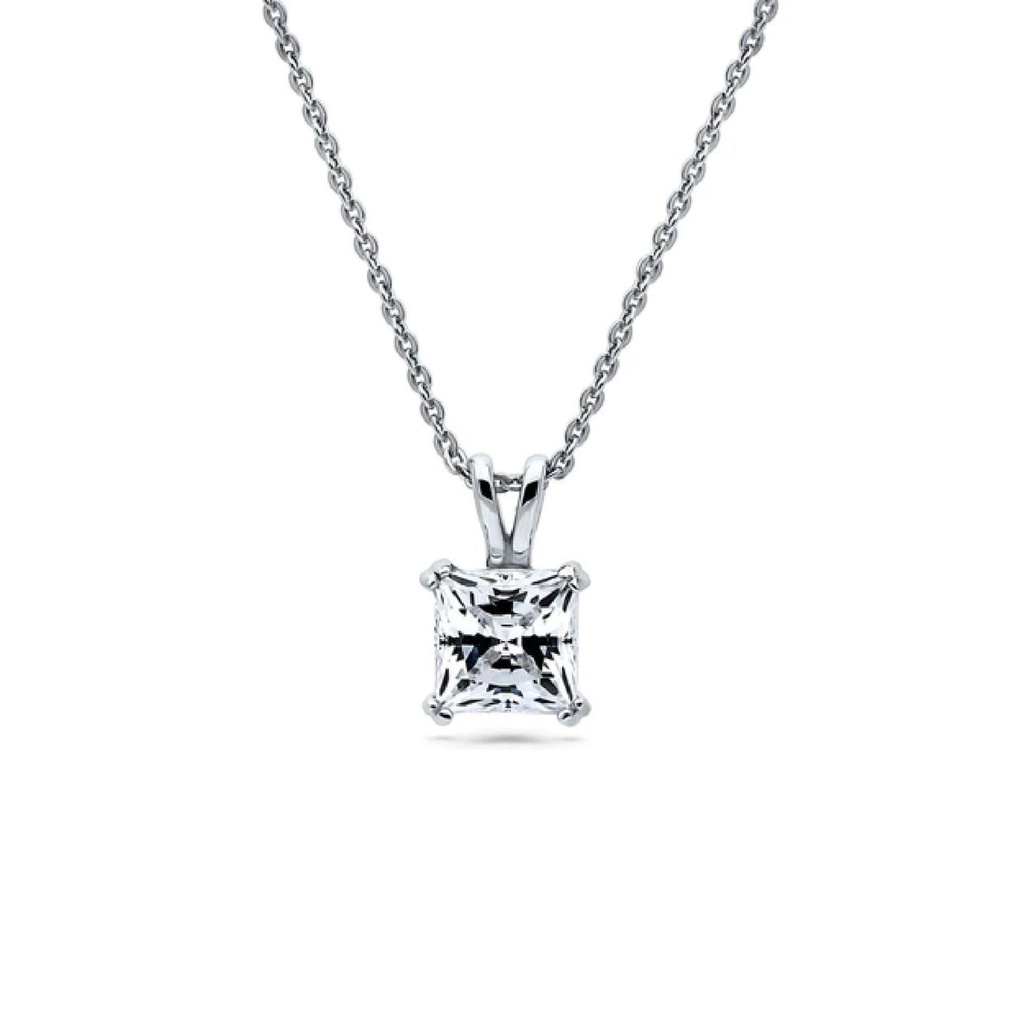 Princess Cut Solitaire Moissanite Pendant