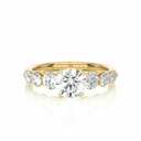 Round Cut Diamond 5 Stone Prong Setting Diamond Engagement Ring For Women