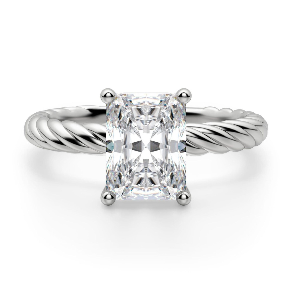 Radiant Cut Diamond Fiji Set Solitaire Engagement Ring For Women