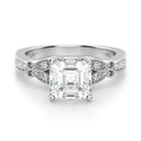 Asscher Cut Diamond Art Deco Anniversary Ring For Women