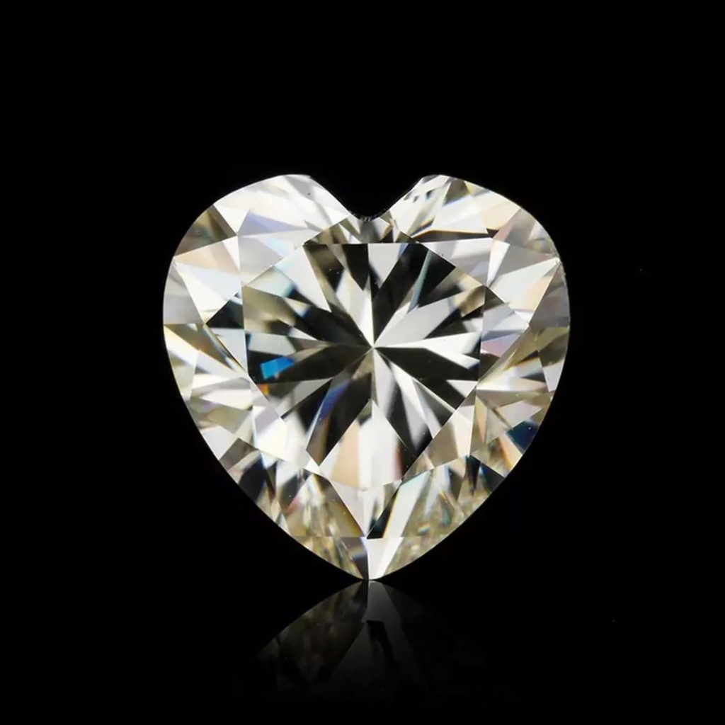 Loose Moissanite Salt & Pepar Off White Clean Heart Cut 8.60 MM