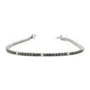  Round Cut Prong Setting Black & White Diamond Tennis Bracelet For Women
