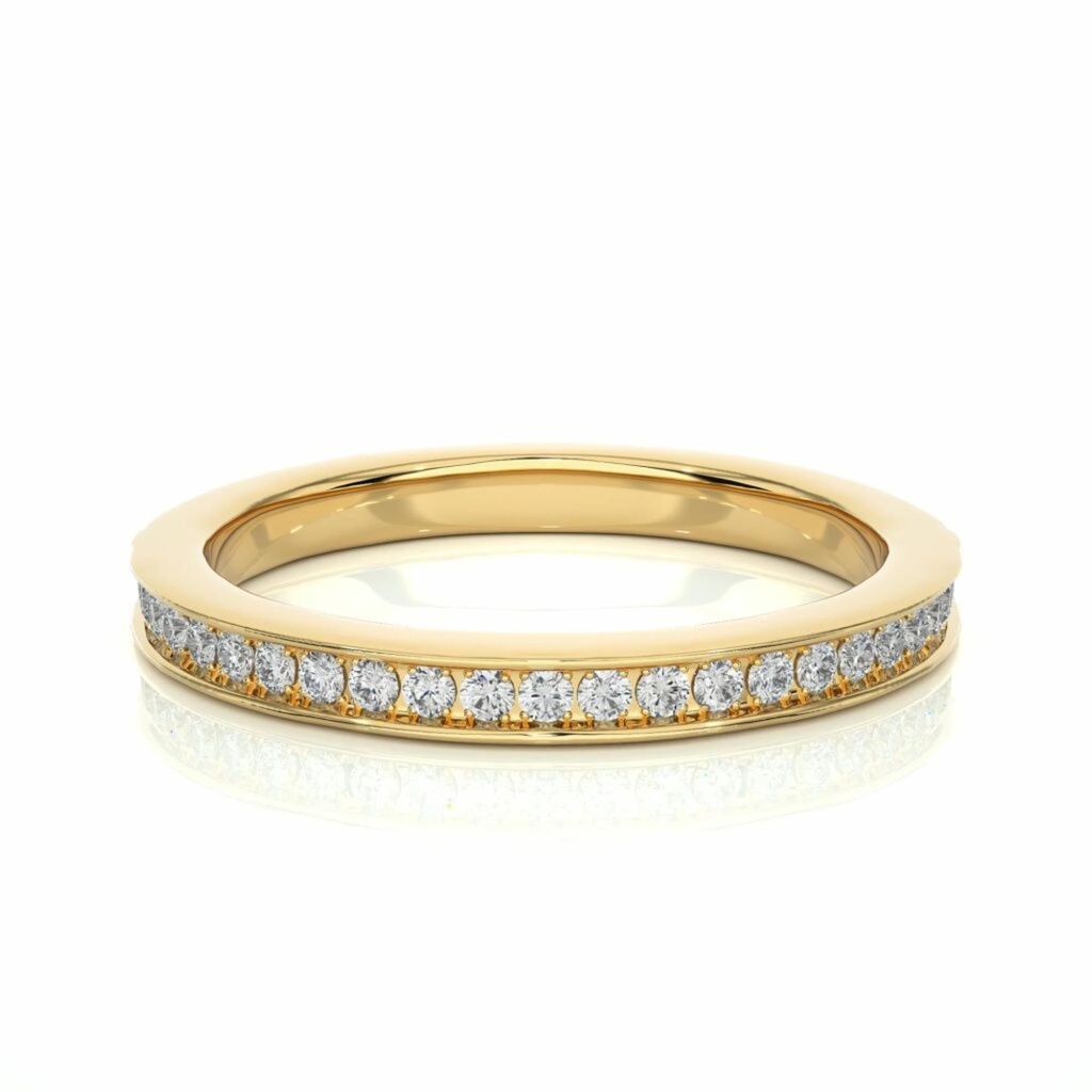  Round Cut Prong Setting Diamond Half Eternity Band For Women