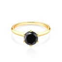  Round Shape Solitaire Black Diamond Wedding Ring For Women
